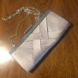 Beautiful silver clutch with chain handle